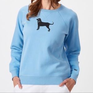 Light Blue Black Dog Crewneck
